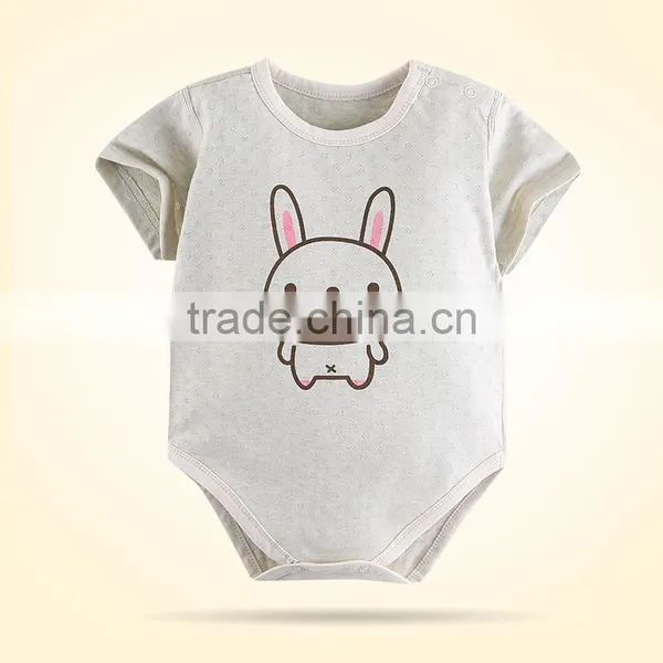Factory Price Organic Cotton Baby Girls' Organic Short Sleeve Romper Organic Baby Clothes photo-6
