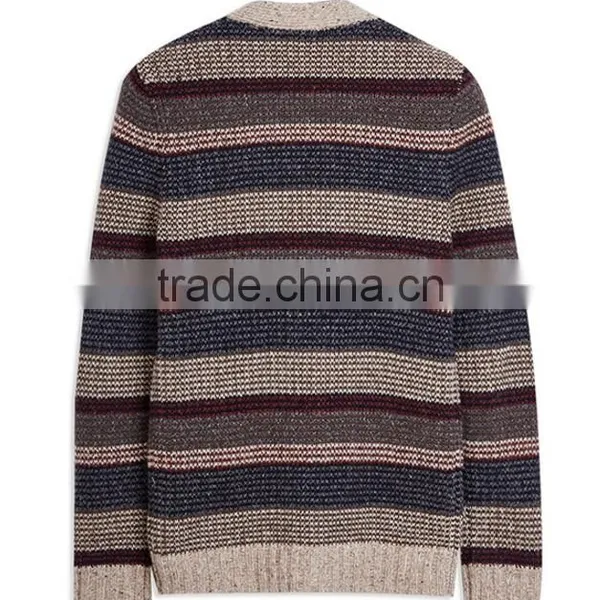 2017 Fashion Stylish Best Price Long Sleeve Striped Knitted Sweater for Wholesale photo-5