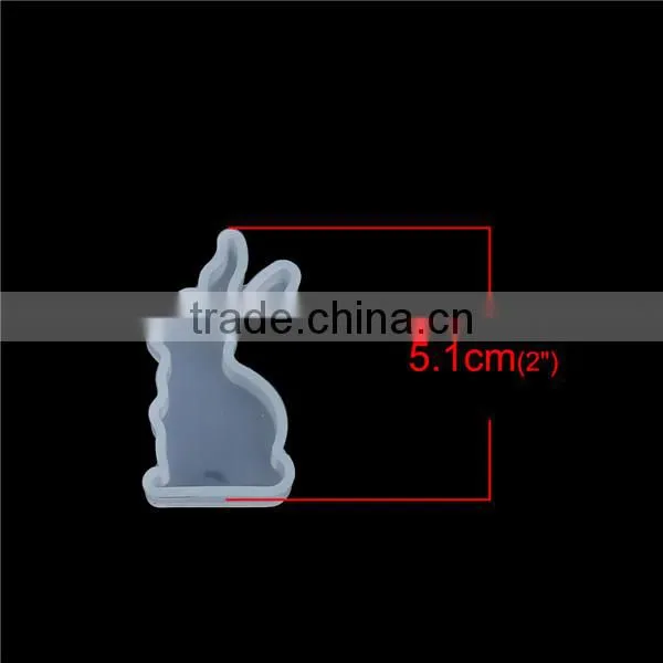 Silicone Resin Mold Rabbit Animal White 51mm x 27mm photo-2