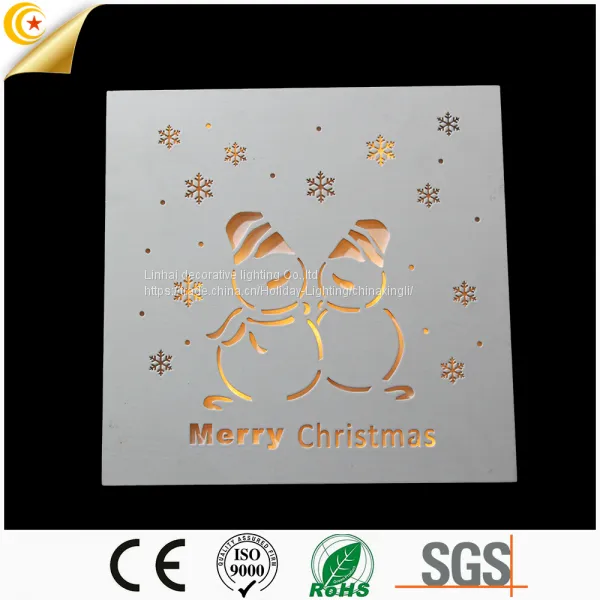Snowman LED Home Decoration Light Wood Frame Light Box