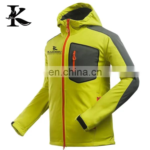 Custom Yellow Waterproof Jacket Empty Softshell Jacket photo-2
