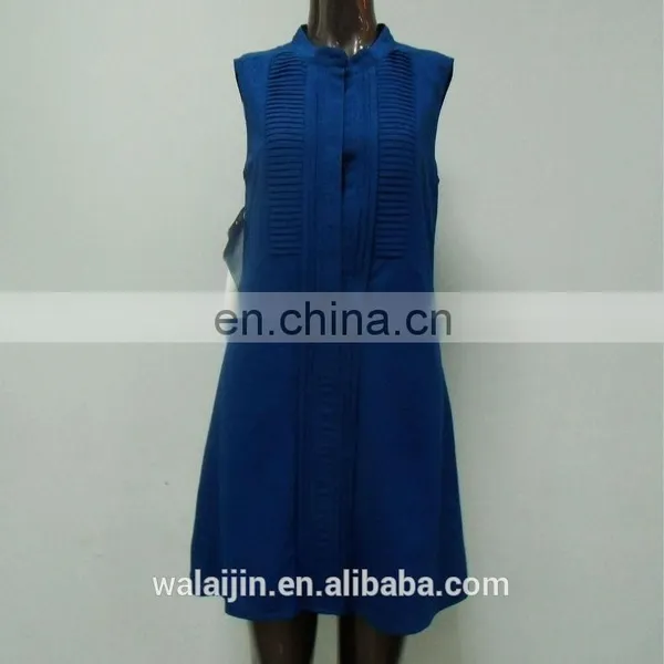 Woman's Classic Pleated Front Button Open Shirt Dress Made of Chiffon Crepe photo-5