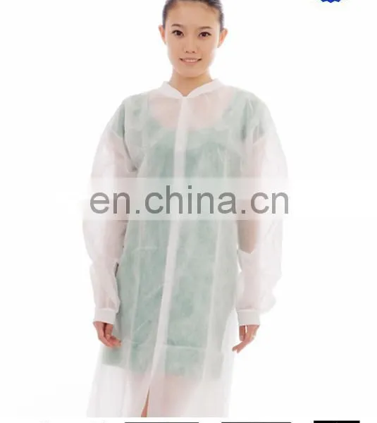Cheap Disposable Lab Coat With Collar and Snap For Sale photo-2