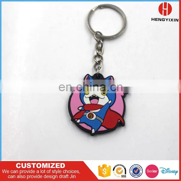 Cartoon Custom 3D Soft PVC Keychain Emoji Silicon Rubber Keychains photo-6