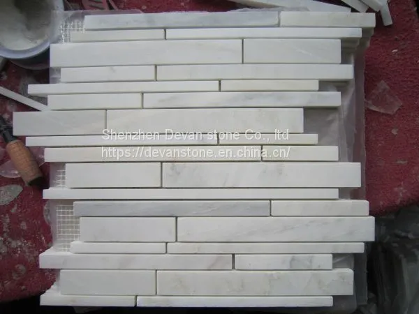 White Marble Brick Mosaic Tile Backsplash Mosaic photo-4