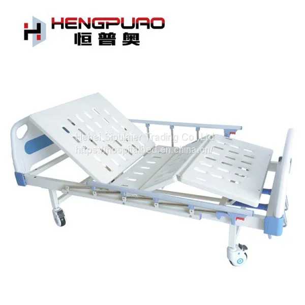 Medical Supplier Cheap Cost High Quality 2 Cranks Hospital Bed With Wheels