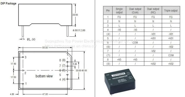 5W Isolation AC/DC Converters 24Vout TP05AS220S24W photo-2
