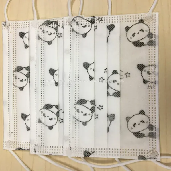 Printed Spunlaced Nonwoven Children Cartoon Color Mask Cloth Thermal Transfer Processing Custom Leopard Lace Camouflage PP photo-3