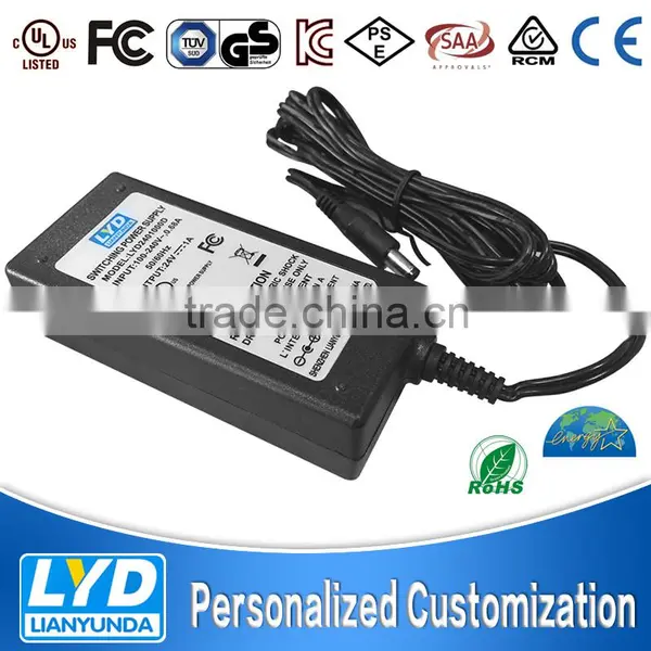 CCTV Power Supply 24V 1A With UL CE KC SAA TUV GS FCC C-TICK Rohs Certifications