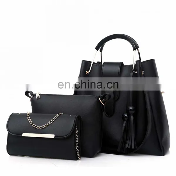 Sac A Main Femme, 3 Pieces Pu Leather Tote Bag For Women Luxury Tassel Hand Bag Set/ photo-3