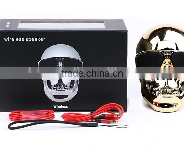 New Plastic Metallic SKULL Wireless Bluetooth Speaker Sunglass NFC Skull Speaker Mobile Subwoofer Multipurpose Speaker photo-4