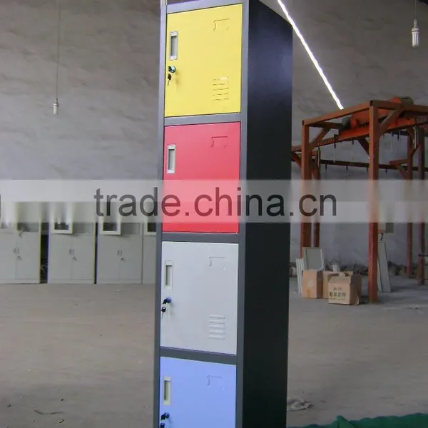 (DL-SL1) Foldable single unite 4 door employee working place storage steel locker cabinet