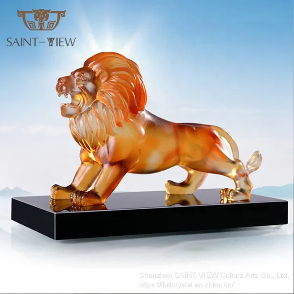 LiuLi Glass Lost-Wax Art Crystal Feng Shui Decoration - Pig Statue Chinese New Year Gift photo-5