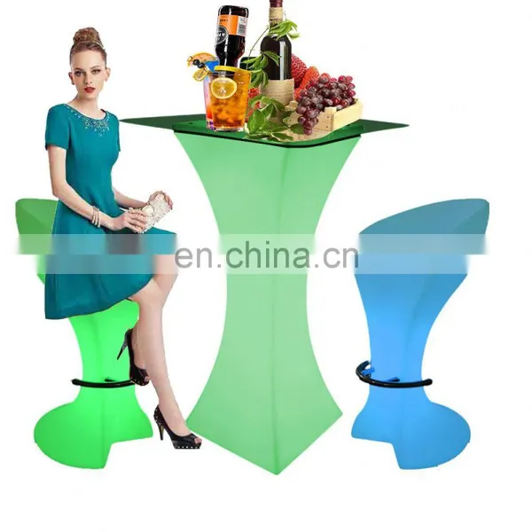 Led Glowing Cocktail Table /Elegant Power Modern Nightclub Disco Square LED Furniture Shinning Cocktail Bar Coffee Table photo-3