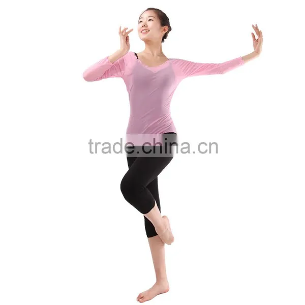 Factory Direct Sale Long Sleeve Stretchy Mesh Adult Dance and Yaga Top photo-2