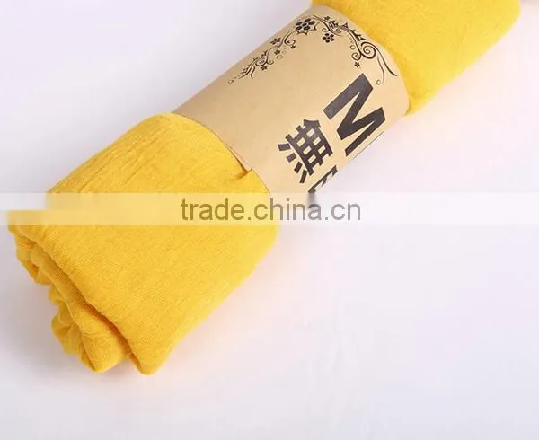 2015 Fashion Pure Color Polyester Linen Scarf photo-4