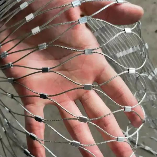 Galvanized Stainless Steel Rope Mesh With 10x10cm Grid for Zoo Enclosures photo-5
