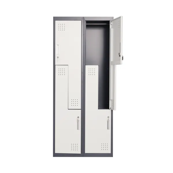 Z Shape Metal Locker 2 Door Clothing Storage Cabinet Lockers photo-3