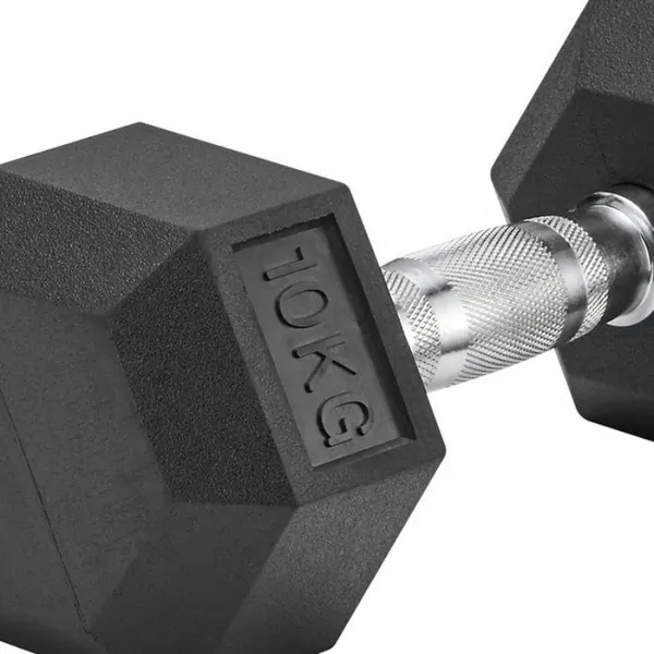 Wavar® Black Rubber Coated Hex Dumbbell Manufacturer | Commercial Gym Free Weights Supplier & Factory photo-5