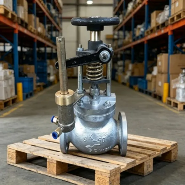 JIS F7399 WCB Material Straight Pneumatic Quick Closing Valve, 10 Bar Operating Pressure photo-2