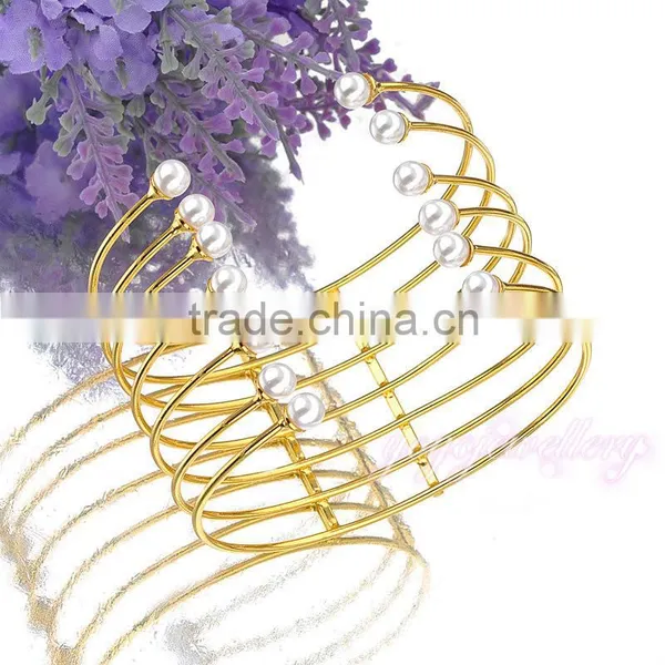 Wholesale Pearl Gold Cuff Bangle Bracelet photo-2