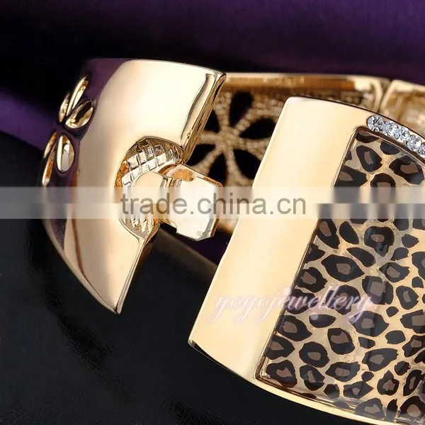 New Products 2016 Cuff Bracelet Leopard Design Crystal Gold Filled Buckle Bangle photo-5