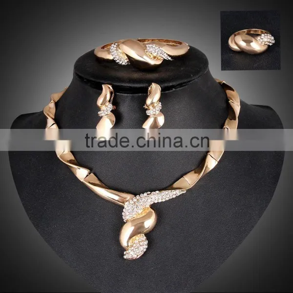 Stylish Gold Plated Jewelry Set For Wholesale,2016 New Design Necklace Jewelry Set Beautiful Jewelry Set photo-2