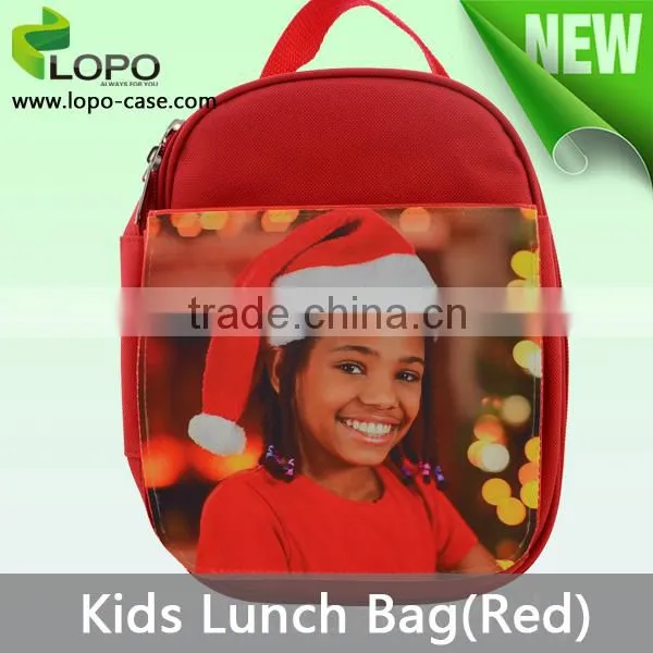 2016 Hot Sale sublimation Heat Transfer customized kids lunch bag