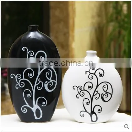 Cheapest Black and White Painting Types of Flower Vase for Home Deco photo-3