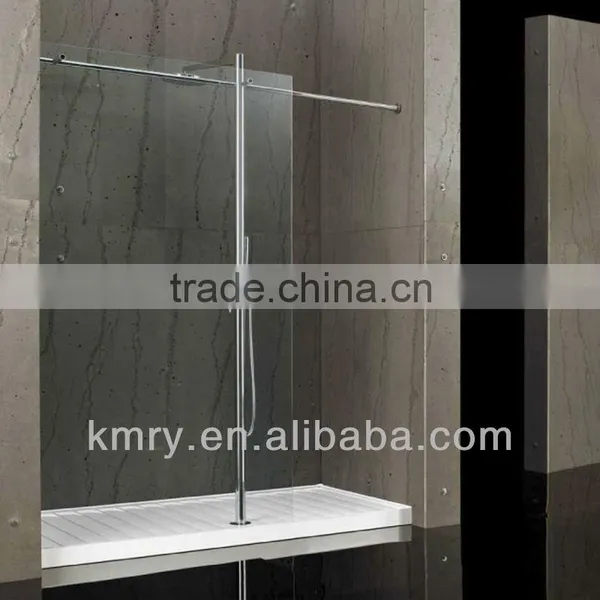 304 Stainless Steel Walk-in Frameless One Glass Shower Screen