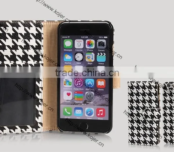 Newest Swallow Gird Leather Flip Phone Cases for Iphone 6 photo-3