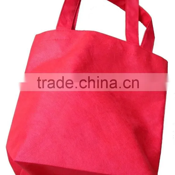 Red Cotton Shopping Tote Bag Natural Color Customized Size Fold-able Promotional Gift photo-2