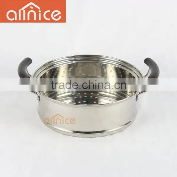 Bakelite Handle 28/30/32/34cm 2 Layer Stainless Steel Food Steamer With Glass Lid and Double Bottom photo-5