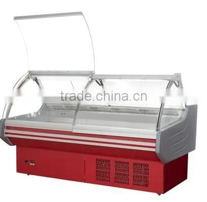 Deli Case/supermarket Refrigerator Showcase/curved Glass Serve Over Cooler/display Cooler