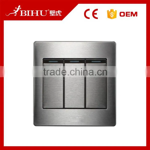 Excellent Quality BIHU Light Switch 3 Gang 2 Way Light Switch With Night Light photo-4