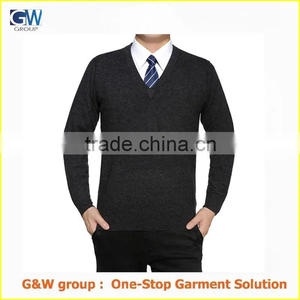 Wholesale Quality Fashion Designer Men V-neck Wool Sweater photo-2