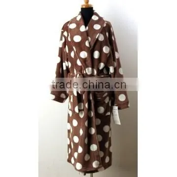 Lady's Printed Coral Fleece Bathrobe