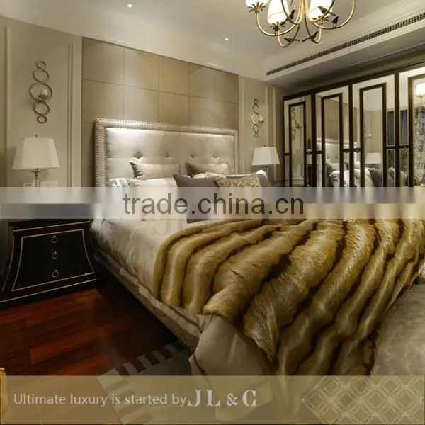 Customized Luxury Leather Bed Furniture With Leather Headboard from JLC Luxury Home Furniture