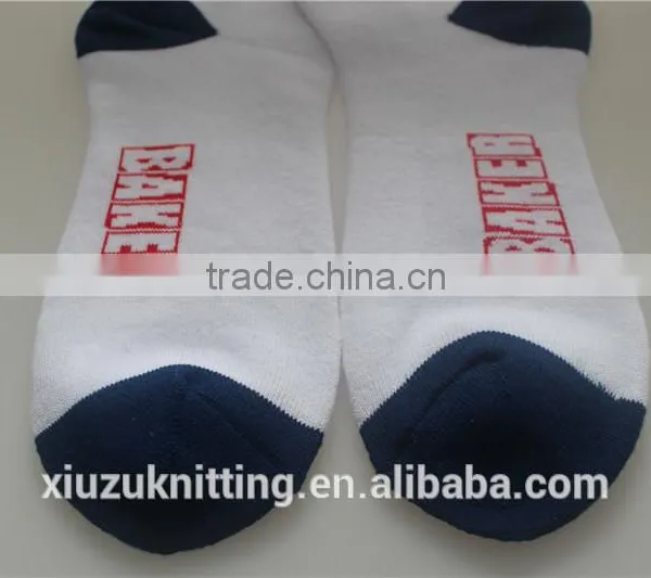 White Custom Logo Adult Men Terry Sole Rubber Socks photo-4