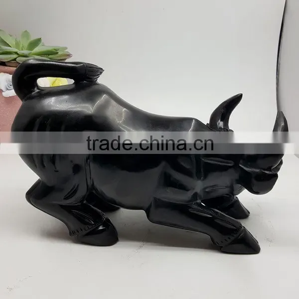 Obsidian Bull Sculpture Chinese Zodiac Animal Carvings photo-2