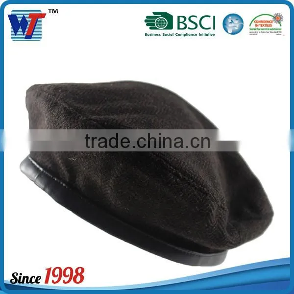 Wholesale Man Fashion Beret With Slide Lining Black Military Beret Quality Choice photo-2