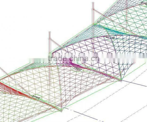 PVDF Tensile Fabric Architecture Membrane Structure for Walkway Cover photo-6
