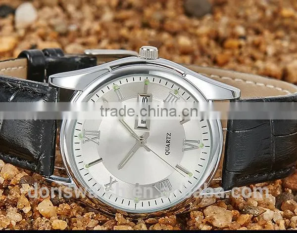 Trendy Custom Brand Logo Men Quartz Wirst Vintage Leather Watch Luminous Pointer Dial photo-2