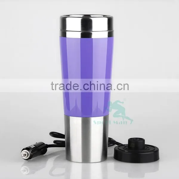 2015 Newest Wholesale Promotional Healthy Mug Cold Water Bottle Stainless Steel Car Heated Mug With Lid