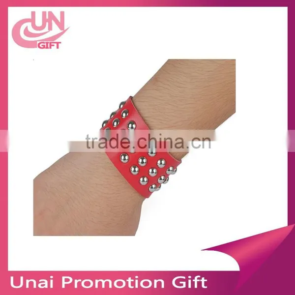 PU Leather Wide Rivet Bracelet Metal Stud Cuff Bracelet Men Casual Bracelet Jewelry photo-2