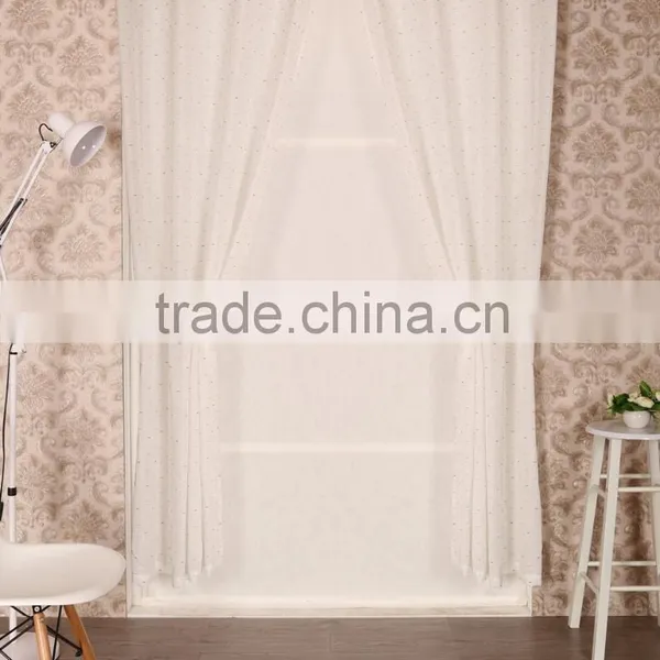 Sheer Polyester Voile Eyelet Curtain Drapes