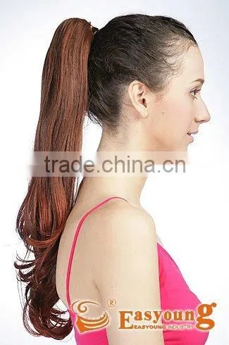 Synthetic Red Curly Clip-in Ponytail Hair Extension, Wigs Hair Accessories photo-3