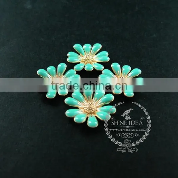 18mm Blue Flower Cabochon Setting Pendant Charm DIY Supplies Findings 1800146 photo-2