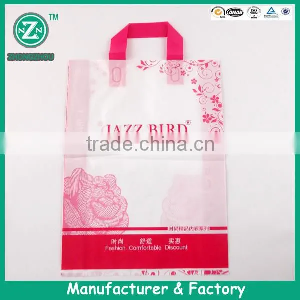2014 New Style Fashion and Custom Design Handle Carry Plastic Bag for Garment