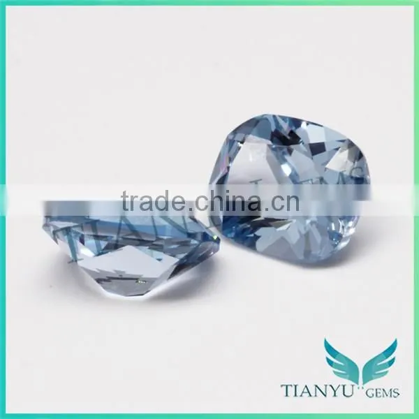 Synthetic Sapphire Lab Created Loose Gemstones 8x10mm Light Sea Blue Spinel 106# Cushion Shape Spinel Price photo-5